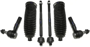 6 Pc Front Steering Kit Inner and Outer Tie Rod Ends Rack & Pinion Bellow Boots