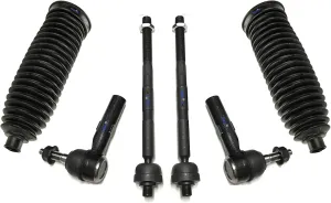 6 Pc Inner Tie Rod Ends Bellow Boots Outer Tie Rod Ends Passenger & Driver Side