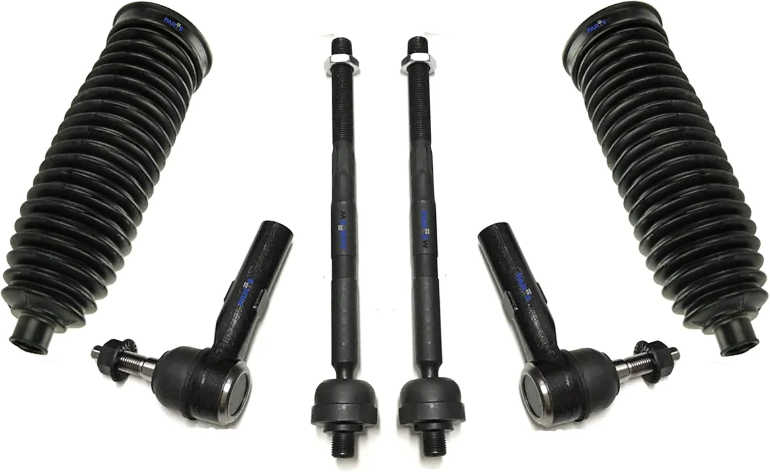 6 Pc Inner Tie Rod Ends Bellow Boots Outer Tie Rod Ends Passenger & Driver Side