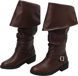 ACE SHOCK Men's Medieval Pirate Boots Renaissance Cosplay Boot for Men Halloween Costume Shoes