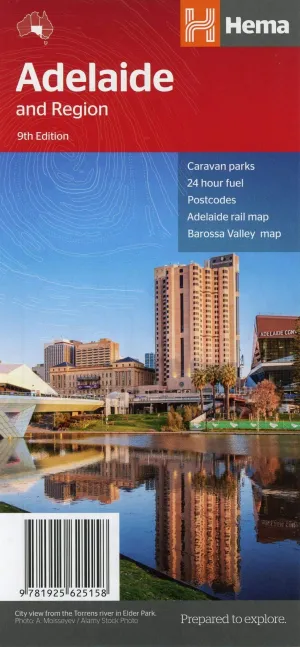 Adelaide & Region Handy Map 1 : 80 000 - 1 : 270 000 Hema Hema Maps Pty.Ltd