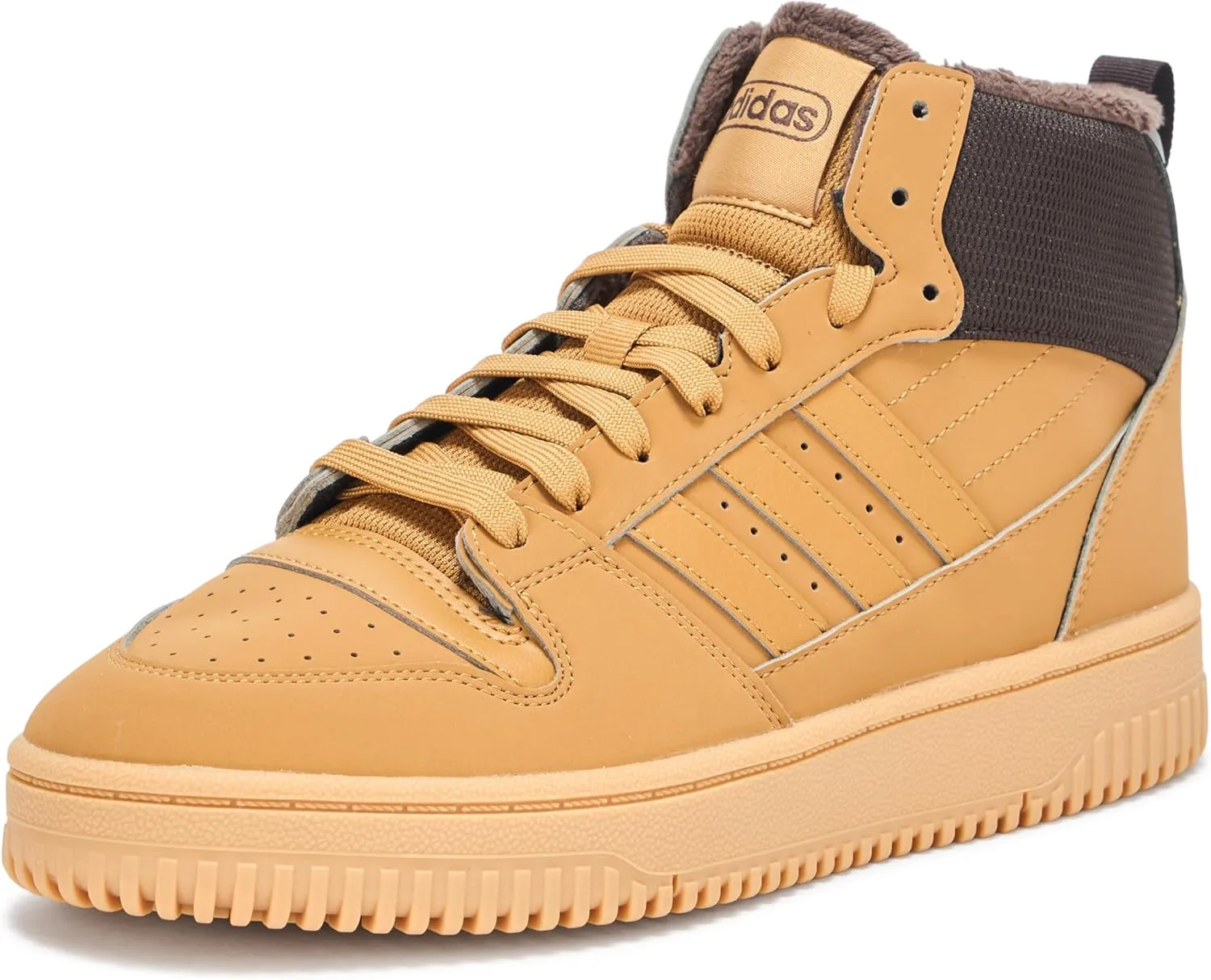 adidas Unisex Break Start Mid Top Winterized Basketball Sneaker, Mesa/Dark Brown/Gum, 9 US Men