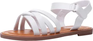 Ahannie Girls Strappy Sandal,Kids Open-Toe Summer Flat Sandal