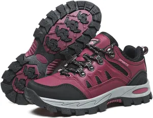 ailishabroy Men's Outdoor Kihing Shoes Lightweight Work Ankle Boots Mid-Top Outdoor Backpacking Camping Shock-Absorbing Shoes for Men