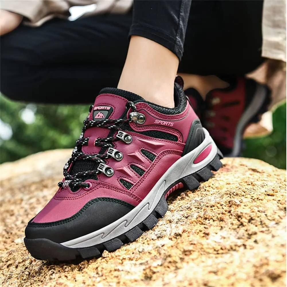 ailishabroy Men's Outdoor Kihing Shoes Lightweight Work Ankle Boots Mid-Top Outdoor Backpacking Camping Shock-Absorbing Shoes for Men