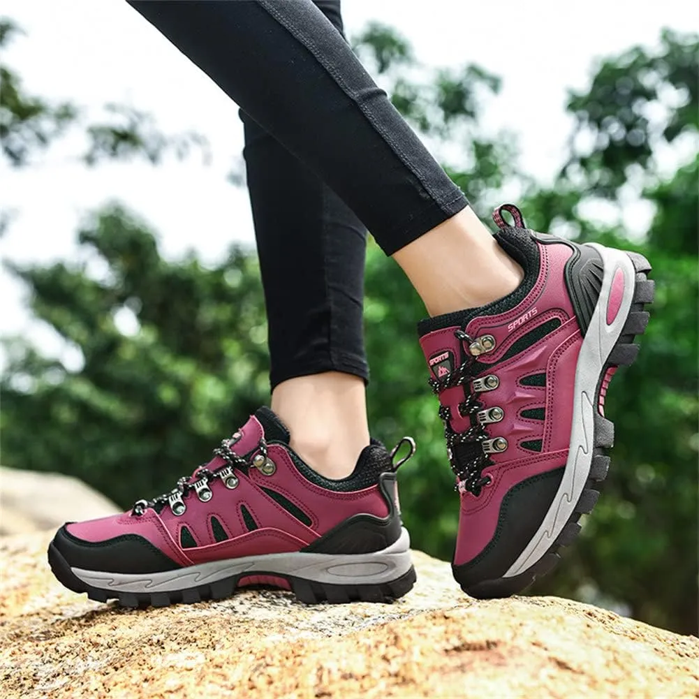 ailishabroy Men's Outdoor Kihing Shoes Lightweight Work Ankle Boots Mid-Top Outdoor Backpacking Camping Shock-Absorbing Shoes for Men