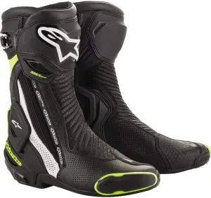 Alpinestars SMX Plus v2 Vented Boots (42) (BLACK/WHITE/YELLOW)