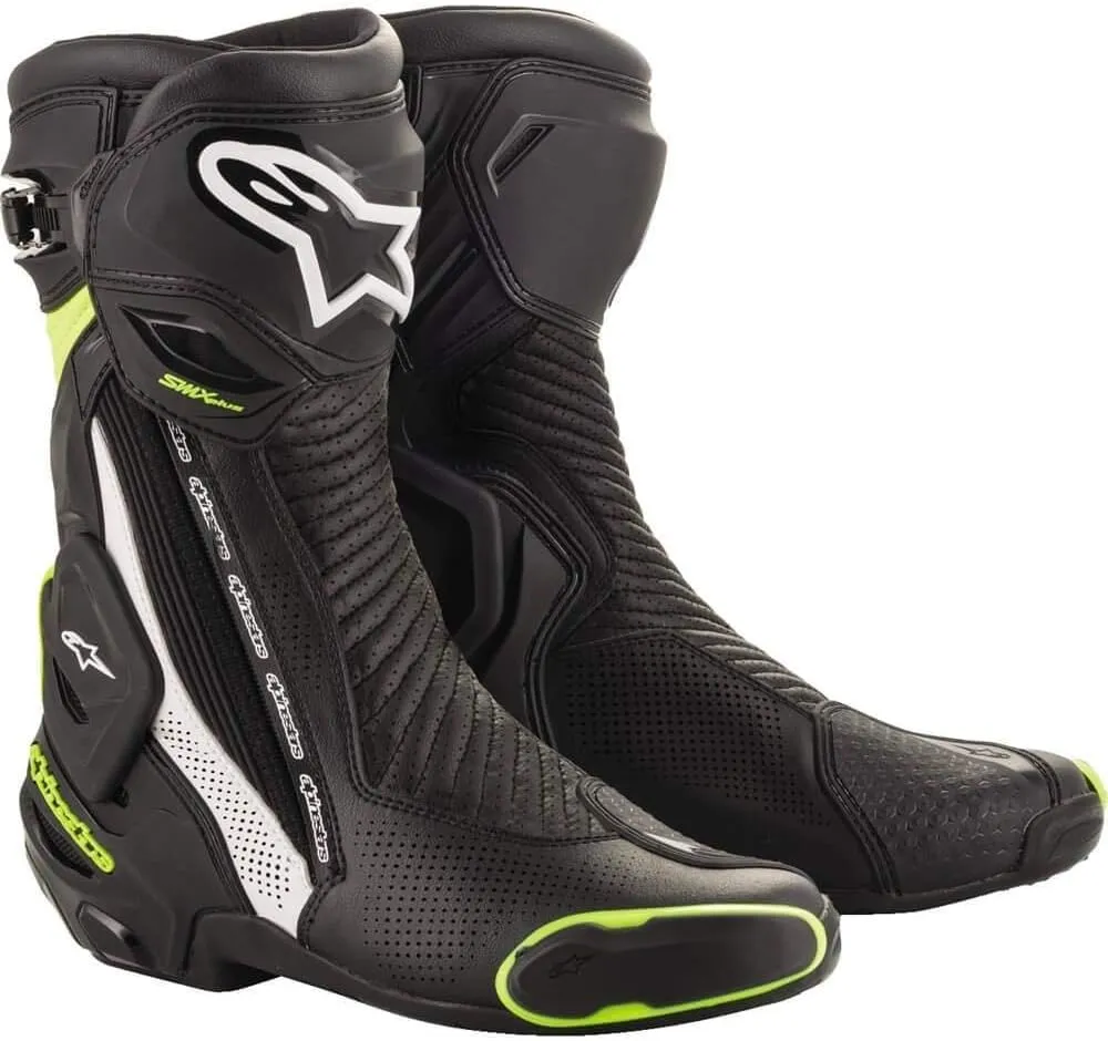 Alpinestars SMX Plus v2 Vented Boots (42) (BLACK/WHITE/YELLOW)
