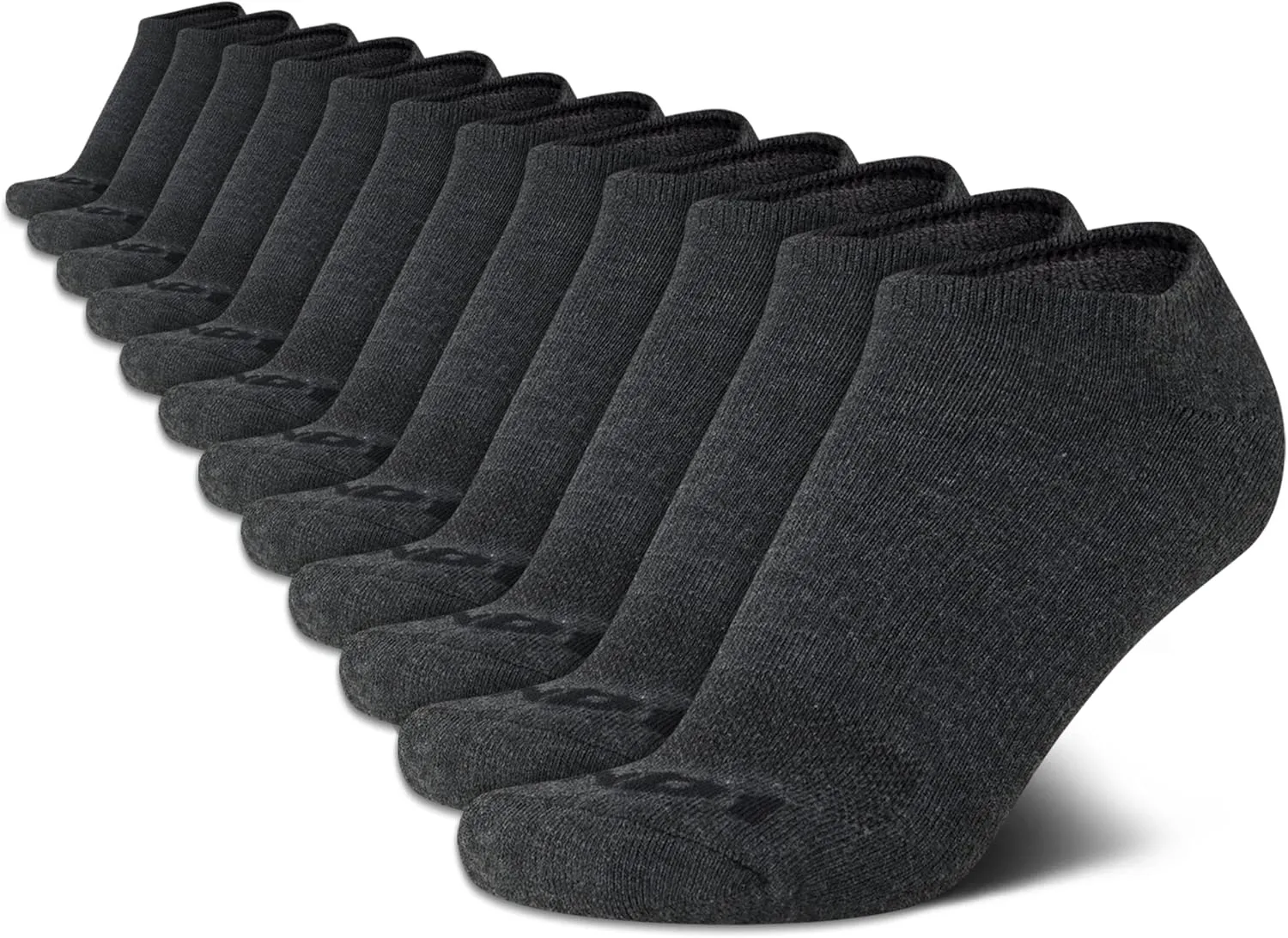 AND1 Men's No Show Socks - 12 Pack Performance Stretch Athletic Compression Socks for Men - Sports Low Cut Socks (6-12.5)
