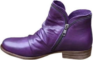 Ankle Boots for Women Arch Support Womens Low Heel Fashion Lace Up Zipper Booties Casual Walking Short Bootie