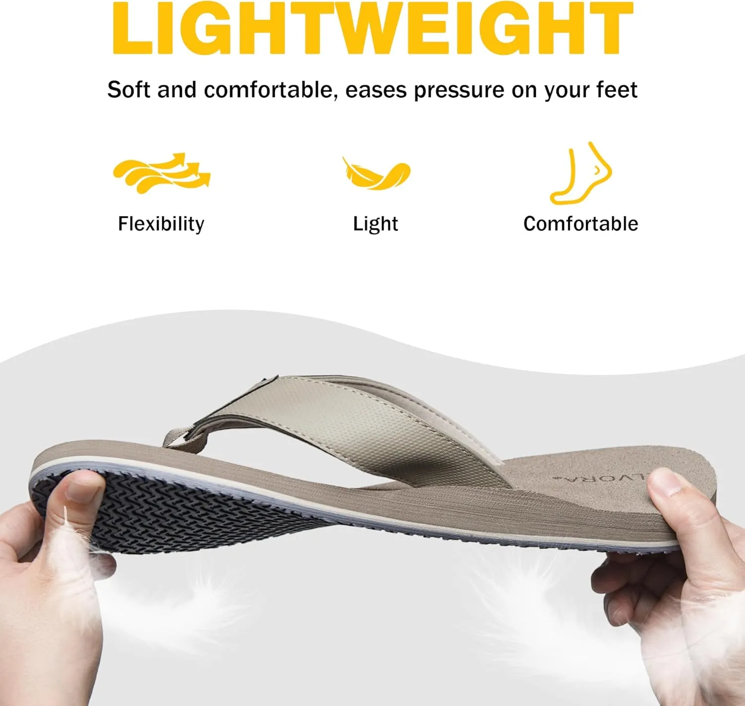 Arch Support Flip Flops for Men - Beach Sandals with Comfortable Cushioning