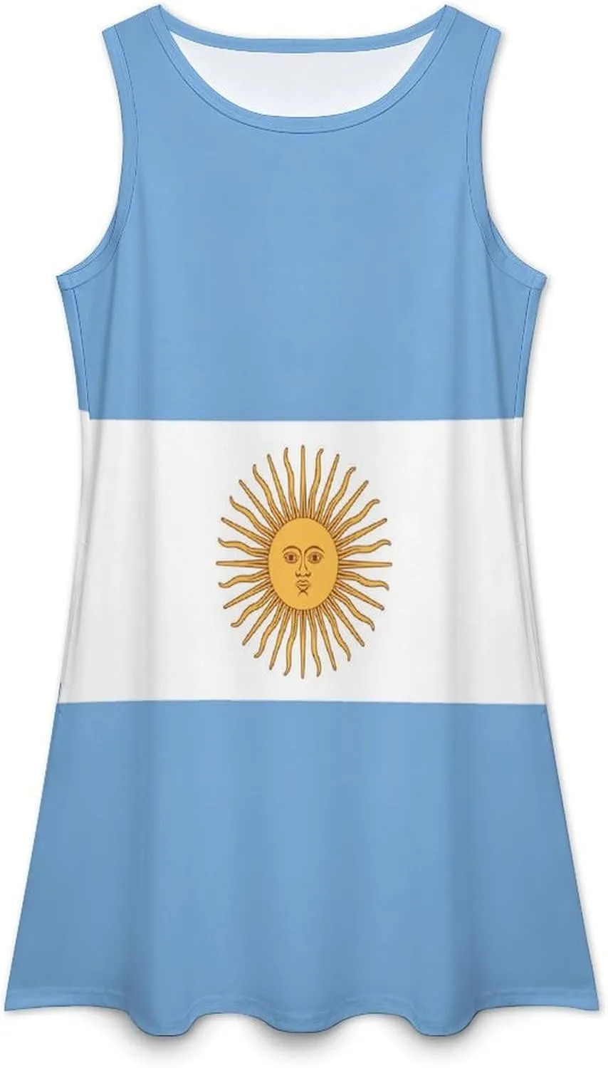 Argentine Republic Women's Summer Dress Sleeveless Casual Loose Beach Vacation Tank Sundress