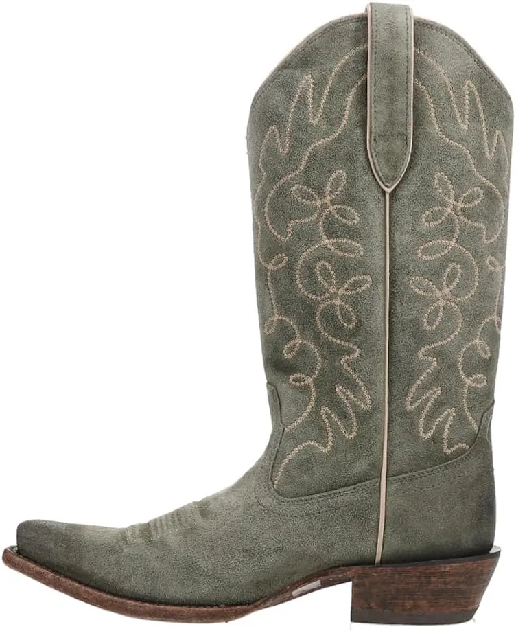 ARIAT Womens Jukebox Embroidered Snip Toe Casual Boots Mid Calf Low Heel 1-2" - Green