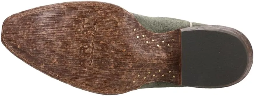 ARIAT Womens Jukebox Embroidered Snip Toe Casual Boots Mid Calf Low Heel 1-2" - Green