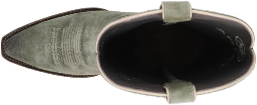 ARIAT Womens Jukebox Embroidered Snip Toe Casual Boots Mid Calf Low Heel 1-2" - Green