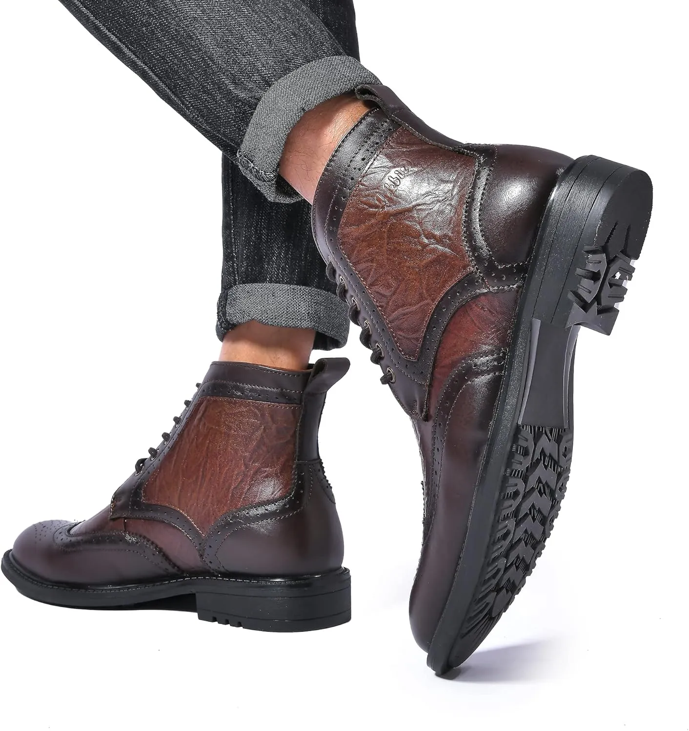 Arkbird Mens Chelsea Boots, Stylish and Comfort Leather Chukka Ankle Boots with Zipper