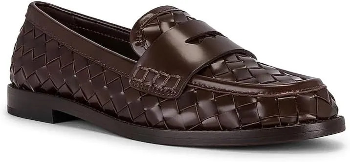 Arqa Penny Loafers for Women Comfortable Slip on Formal Work Flats Natural Raffia Woven Flats Dressy Casual Walking Shoes