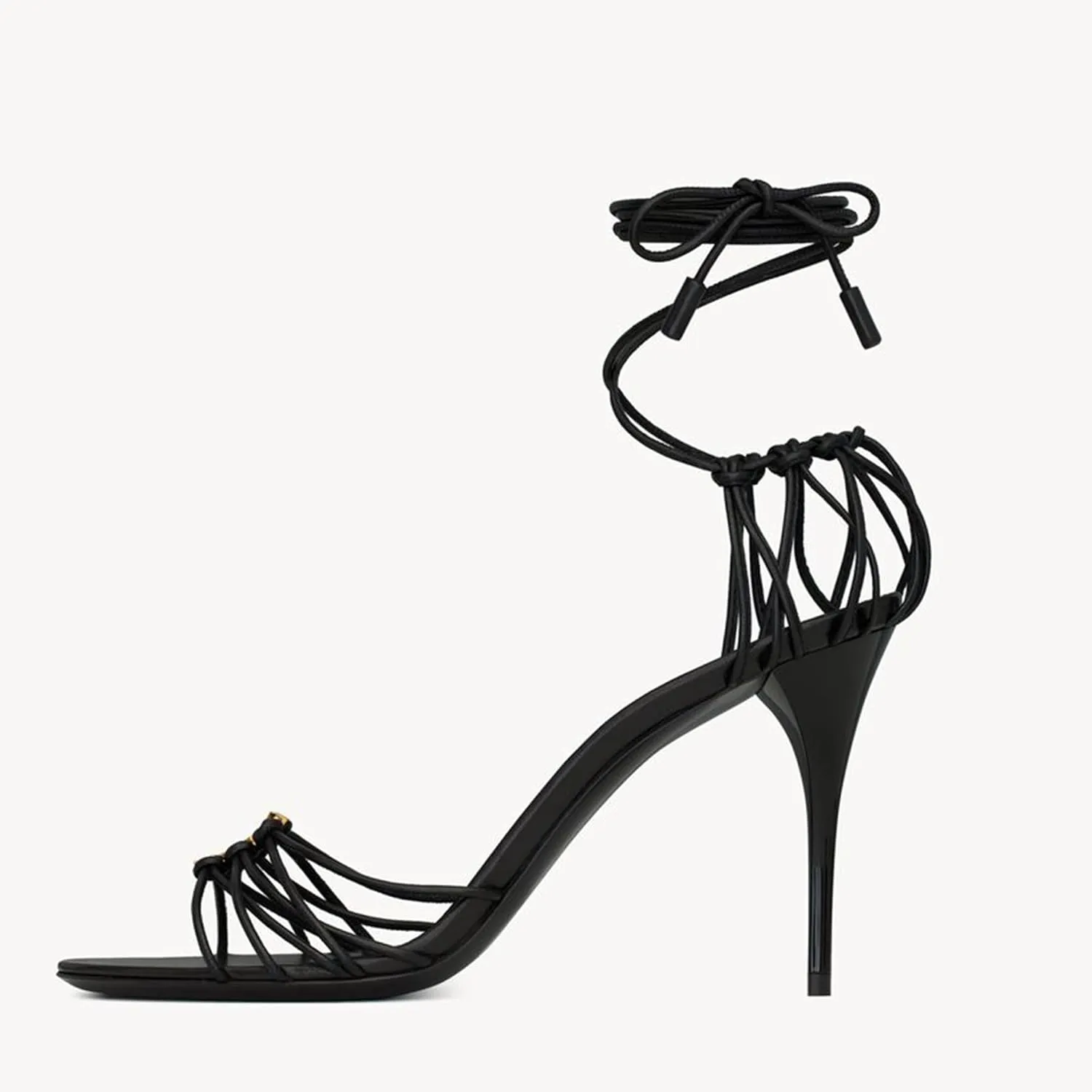 Arqa Womens Sandals in Smooth Leather Slingback Bronze-Tone Metal Decoration Stiletto Sandals Almond Toe Adjustable Lace-up Ankle Straps Pumps High Heel Elegant Party Wedding Dress Office Shoes