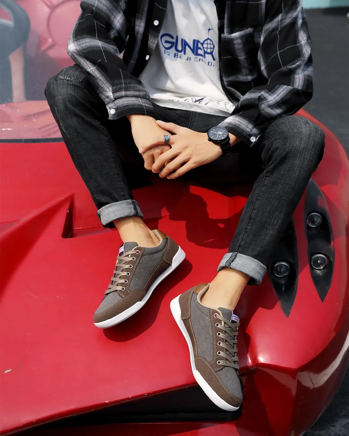 ARRIGO BELLO Mens Casual Shoes Fashion Sneakers Breathable Comfort Classic Lace-Up Low Top Walking Shoes