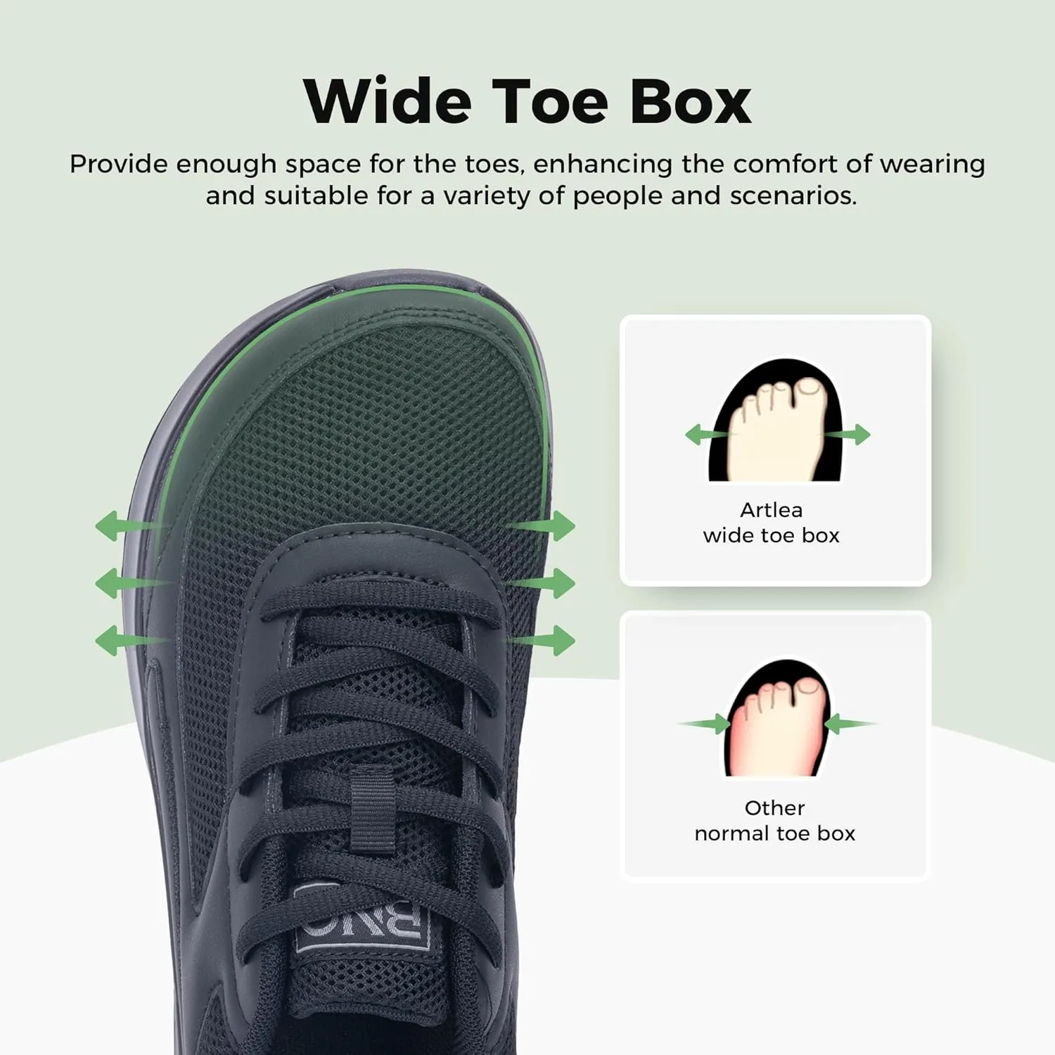 Artlea Wide Toe Box Walking Shoes Women Plantar Fasciitis Orthotic Sneakers Tennis Running Shoes Slip On Comfortable Sneakers US 6-11