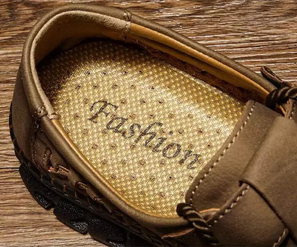 Asifn Men's Business Breathable Loafers Summer Casual Walking Sneakers Handmade Driving Office Shoes