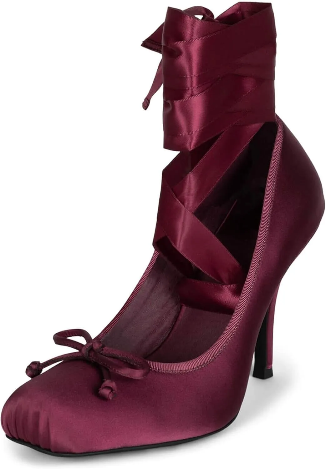 Ballet Heels for Women Elegant Mary Jane Ballet Flats Lace-Up Round Toe with Bow Casual and Stylish Footwear for Everyday Wear