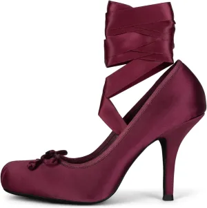Ballet Heels for Women Elegant Mary Jane Ballet Flats Lace-Up Round Toe with Bow Casual and Stylish Footwear for Everyday Wear