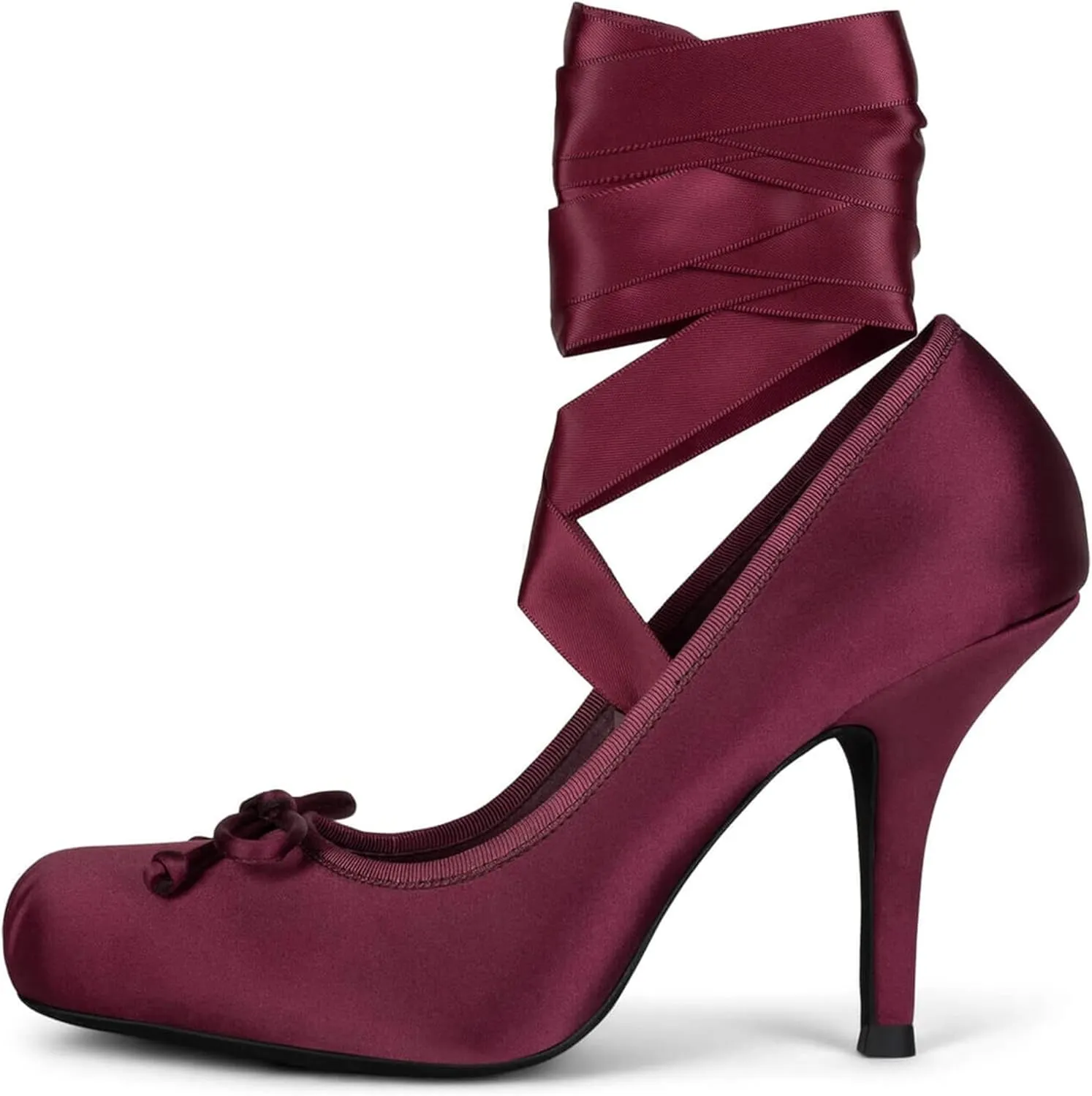 Ballet Heels for Women Elegant Mary Jane Ballet Flats Lace-Up Round Toe with Bow Casual and Stylish Footwear for Everyday Wear