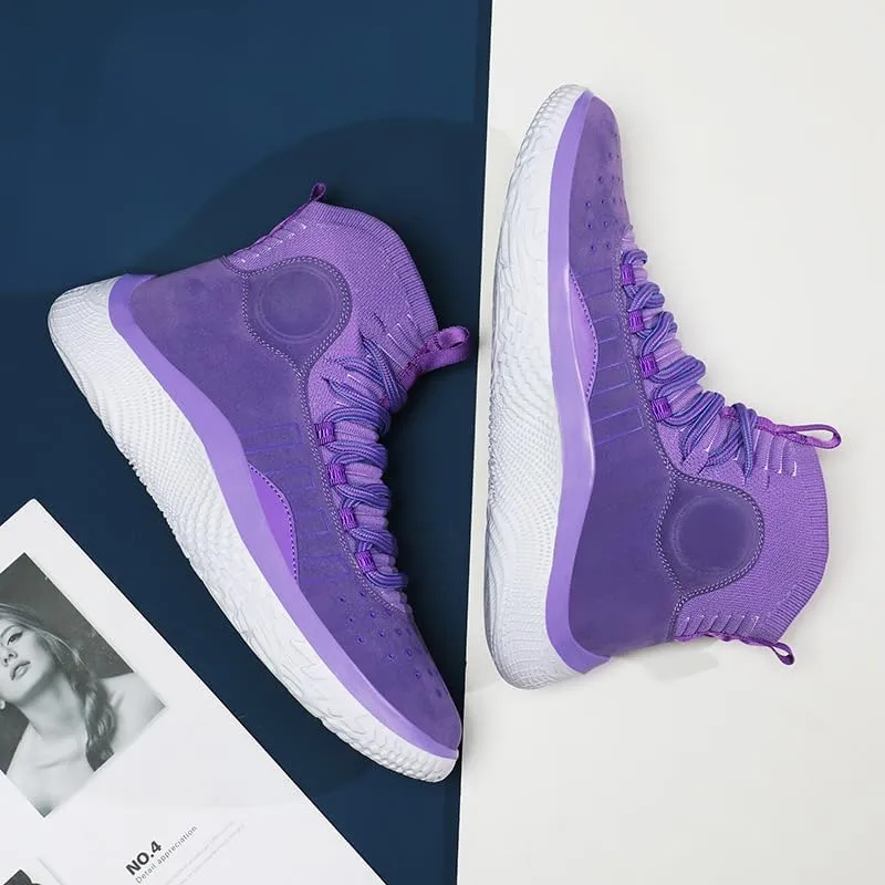 Basketball Spring and Autumn high-top Soft-Soled Shock-Absorbing Sports Students Actual Combat Boots Tide Running Shoes
