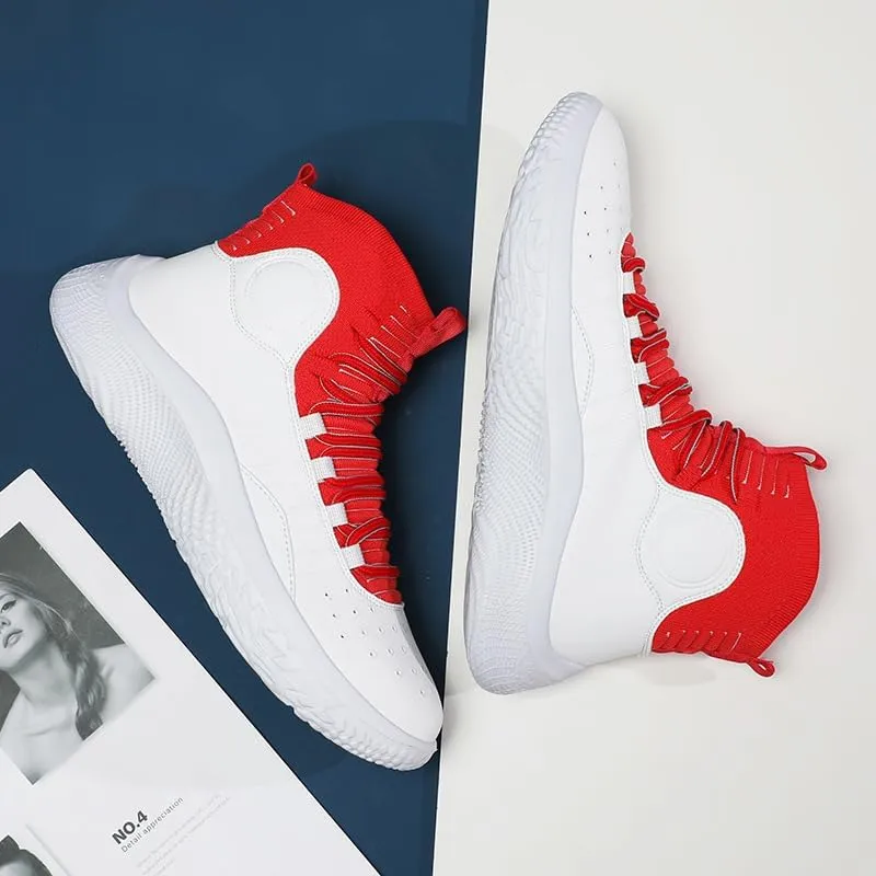 Basketball Spring and Autumn high-top Soft-Soled Shock-Absorbing Sports Students Actual Combat Boots Tide Running Shoes