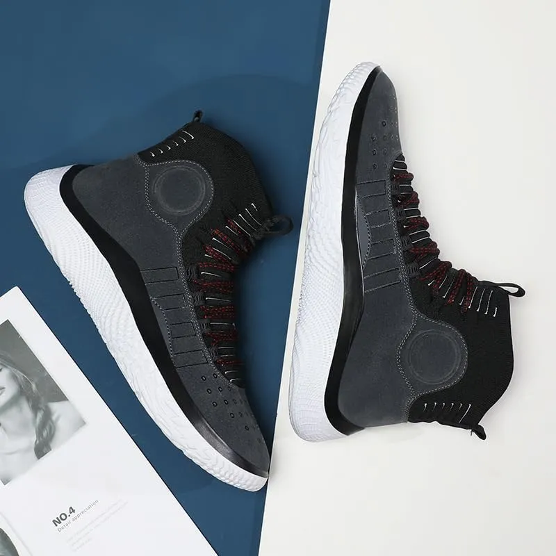 Basketball Spring and Autumn high-top Soft-Soled Shock-Absorbing Sports Students Actual Combat Boots Tide Running Shoes