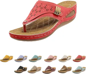 Bluepods Orthopedic Sandals for Women Wide Width Arch Support - Podiatrist-Recommended Walking Sandals with Adjustable Straps for Plantar Fasciitis & Bunions