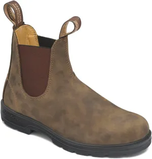 Blundstone Original 585 Series Unisex Premium Water Resistant Leather Chelsea Boots for Men and Women with Shock Absorption and Cushioned Midsole, Rustic Brown, 5 AU