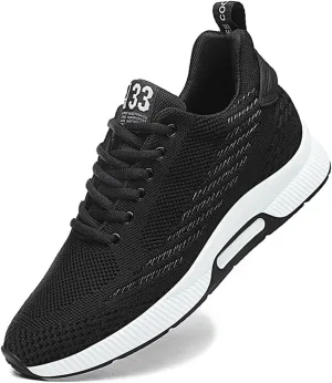 BMINFEE Men's Invisible Height Increasing Elevator Shoes Lightweight Sport Shoes Height-Boosting Breathable Lace up Sneakers 2.4 Inches