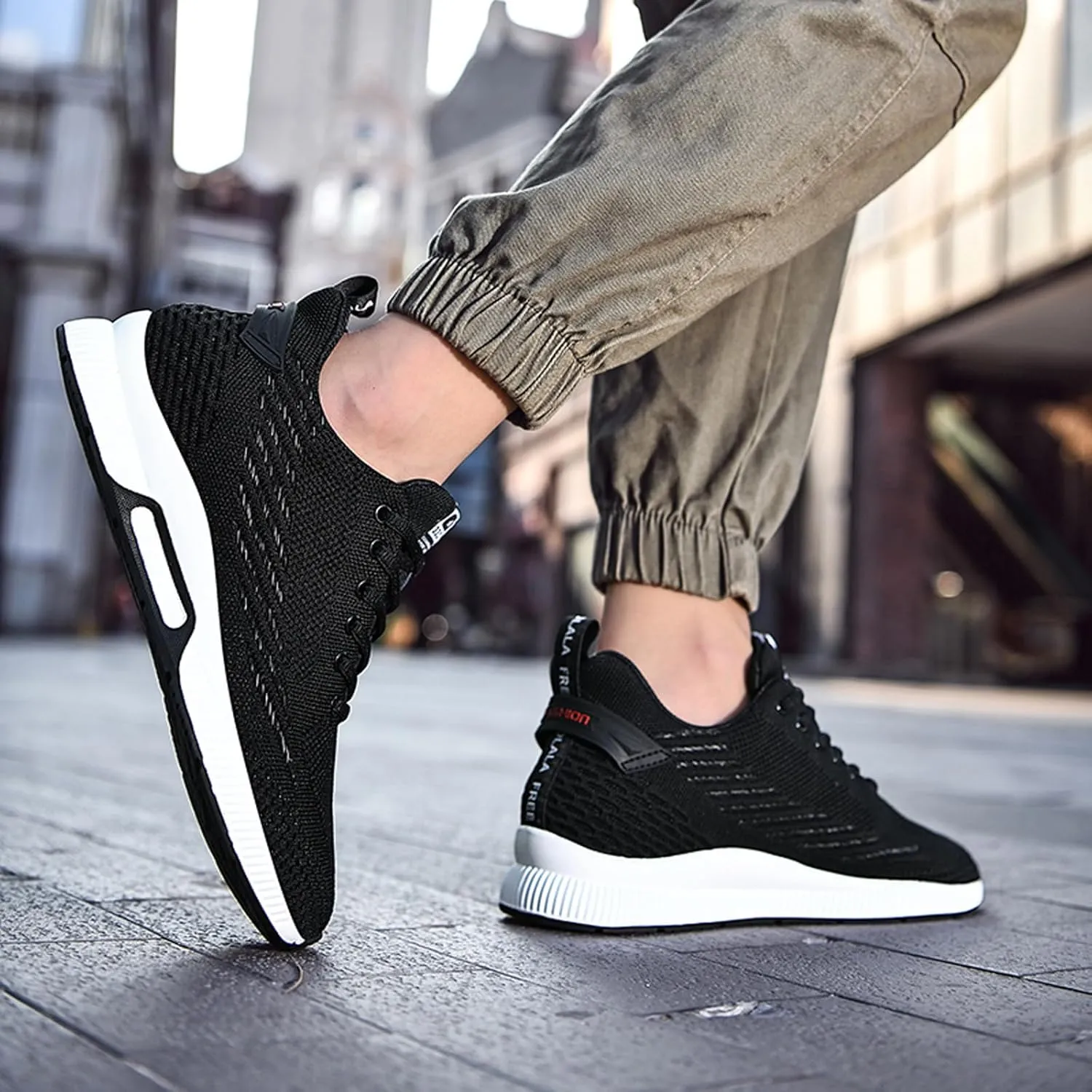 BMINFEE Men's Invisible Height Increasing Elevator Shoes Lightweight Sport Shoes Height-Boosting Breathable Lace up Sneakers 2.4 Inches
