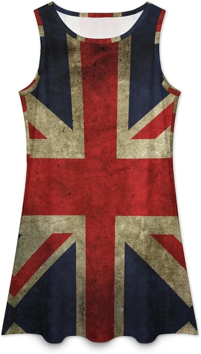 British Flag Women's Summer Dress Sleeveless Casual Loose Beach Vacation Tank Sundress