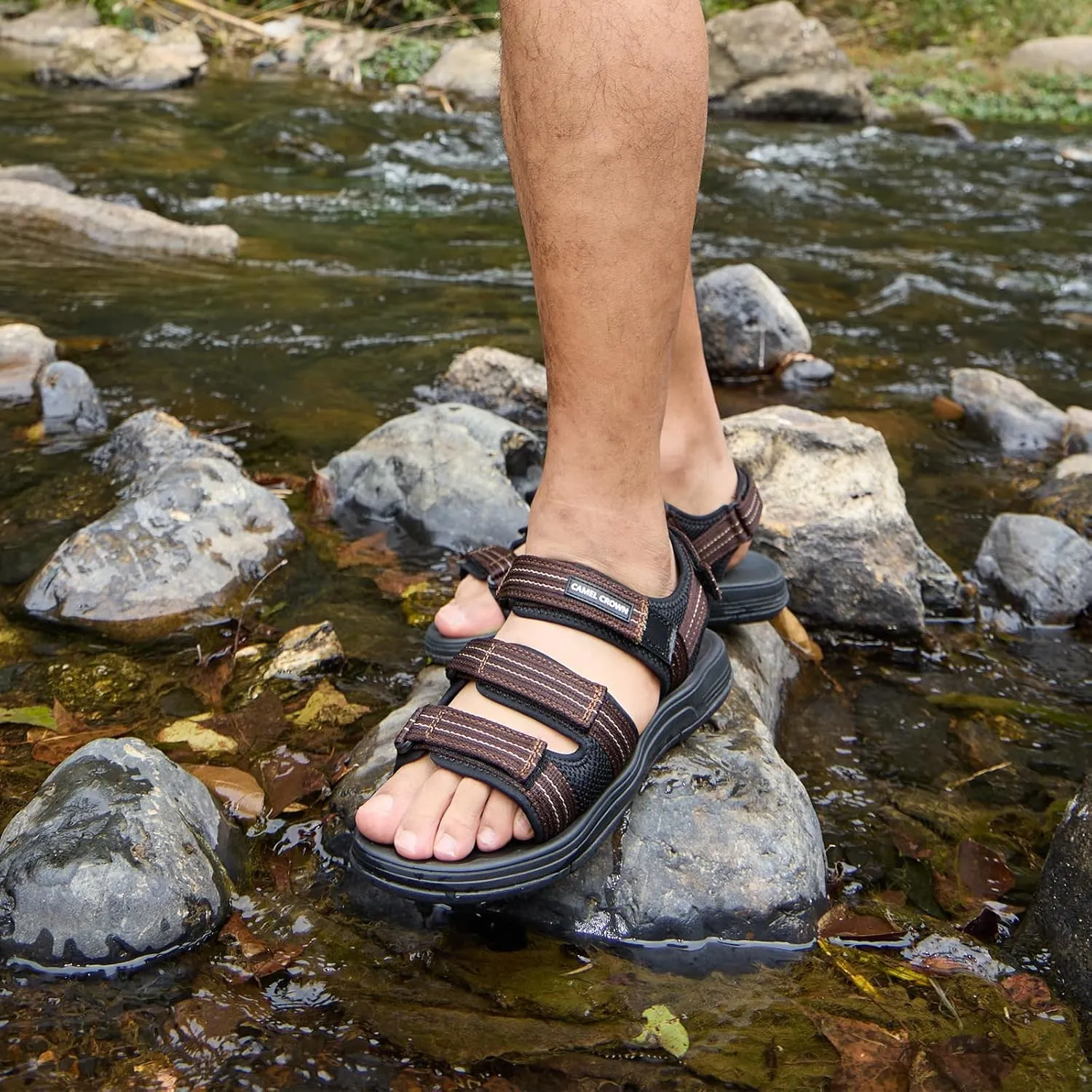 CAMEL CROWN Men's Athletic Sandals Breathable Mesh Hiking Sandals Open Toe Sandals for Men Summer Casual Sport