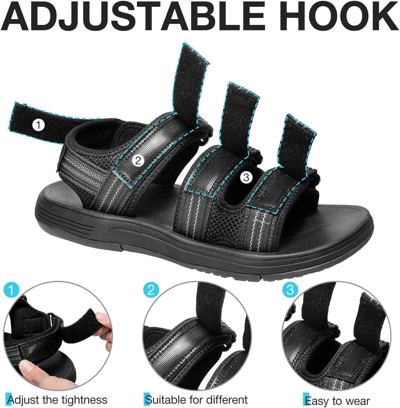 CAMEL CROWN Men's Athletic Sandals Breathable Mesh Hiking Sandals Open Toe Sandals for Men Summer Casual Sport