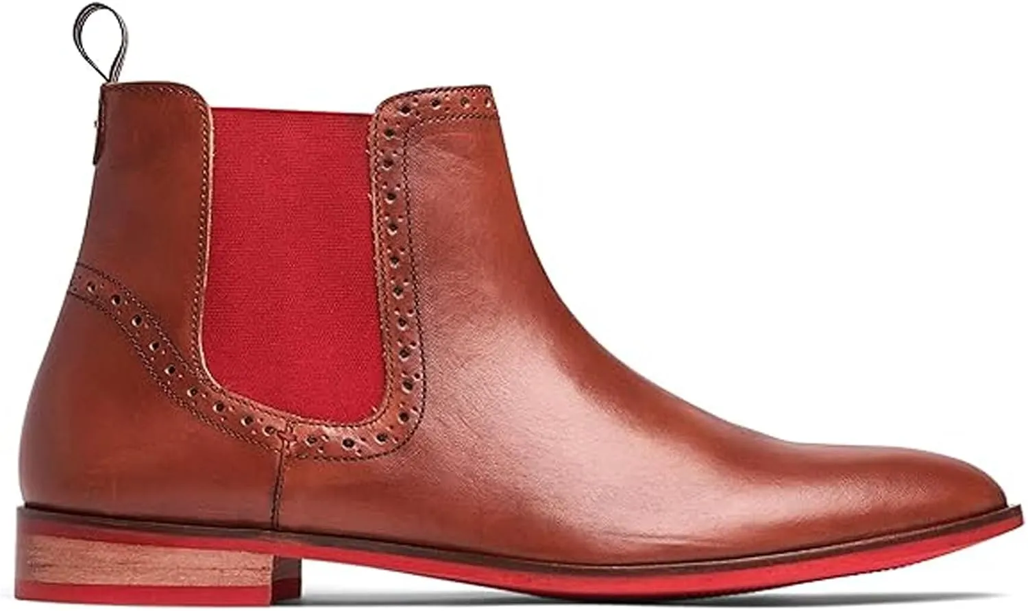 Carlos Santana Mantra Chelsea Boots for Men |Comfort Footbed|Red Elastic Panels