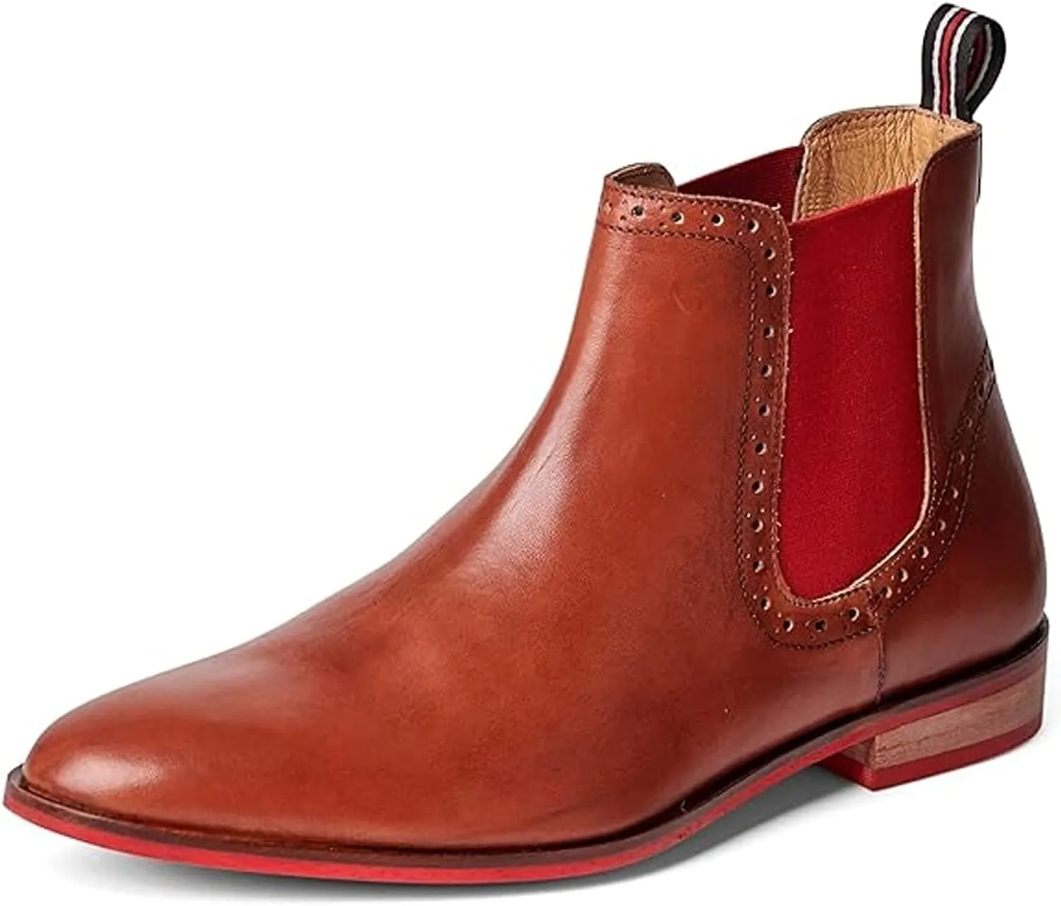 Carlos Santana Mantra Chelsea Boots for Men |Comfort Footbed|Red Elastic Panels