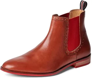Carlos Santana Mantra Chelsea Boots for Men |Comfort Footbed|Red Elastic Panels