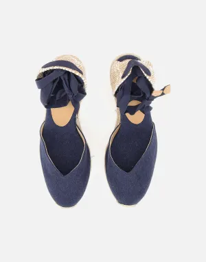 Castaner Chiara Midnight Blue Wedge Espadrilles