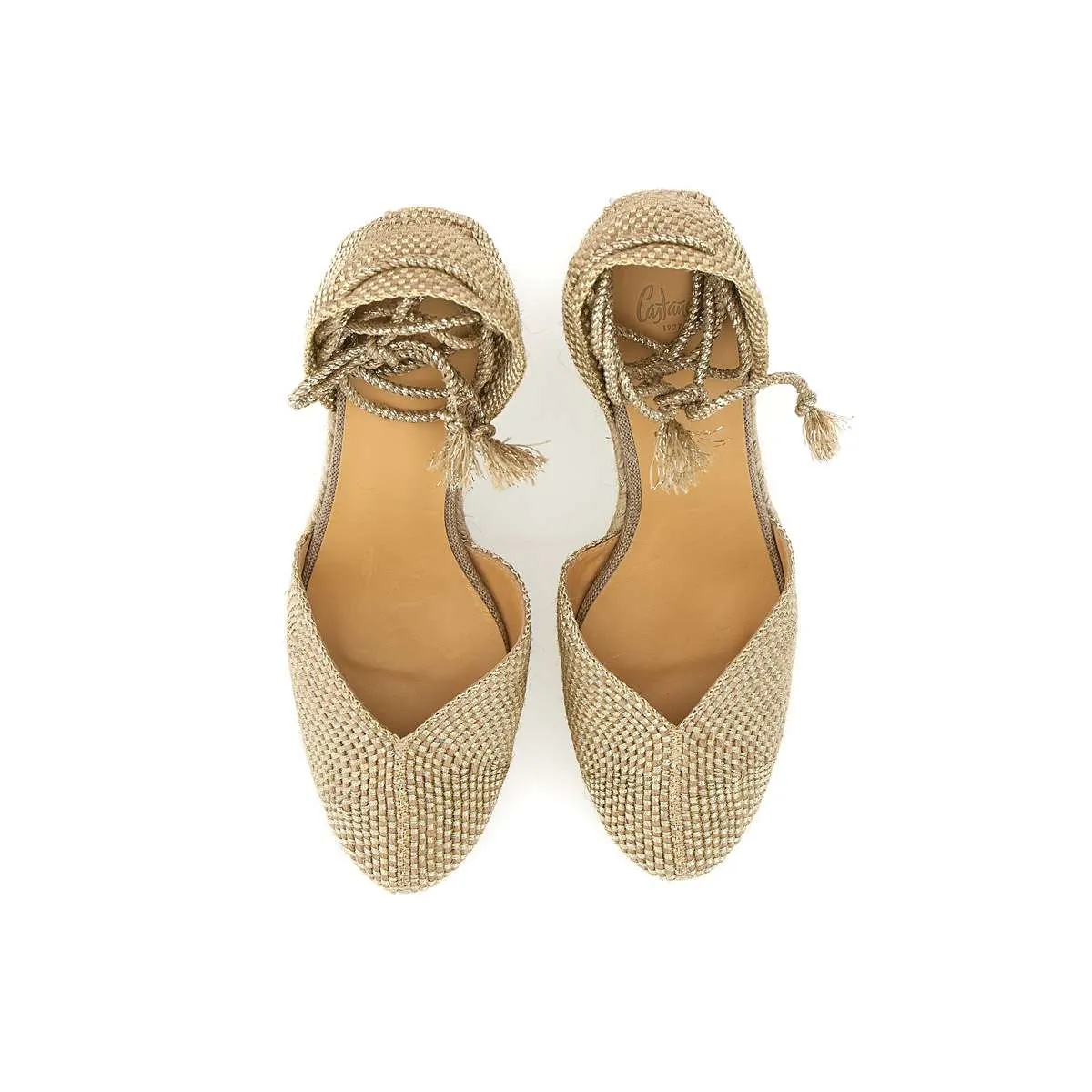 Castaner Cora Gold Wedge Espadrilles