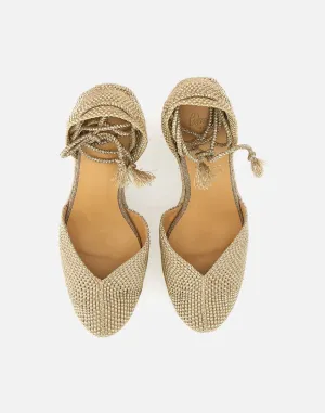 Castaner Cora Gold Wedge Espadrilles