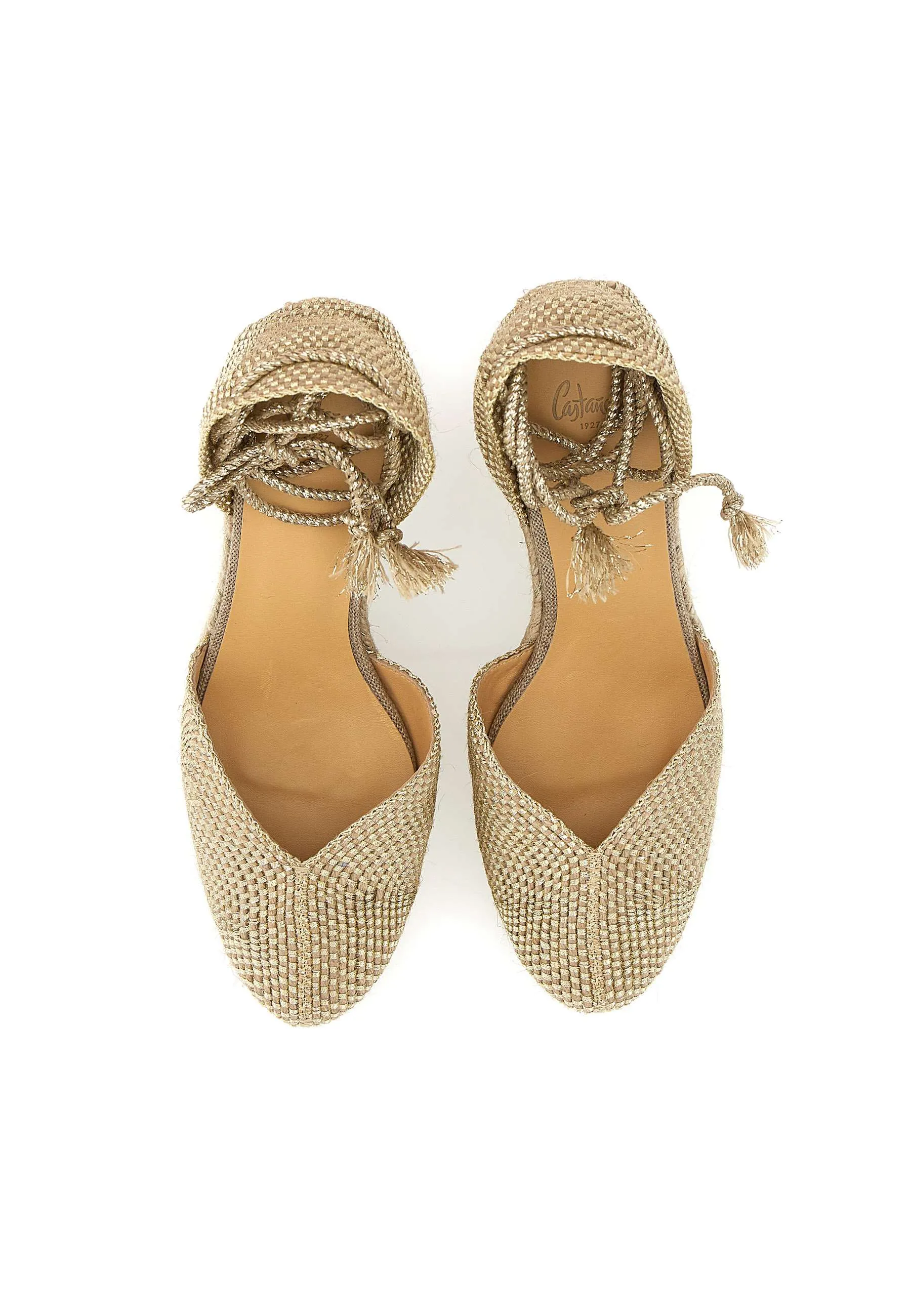 Castaner Cora Gold Wedge Espadrilles