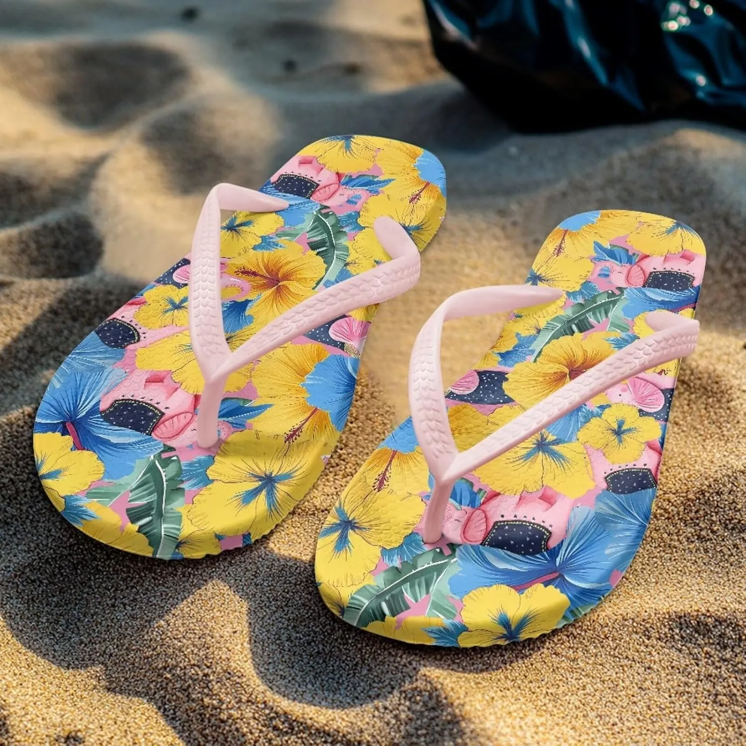 chaqlin Shower Slides for Women Pool Sandals with Rubber Sole, Quick-Dry Waterproof Vacation Footwear