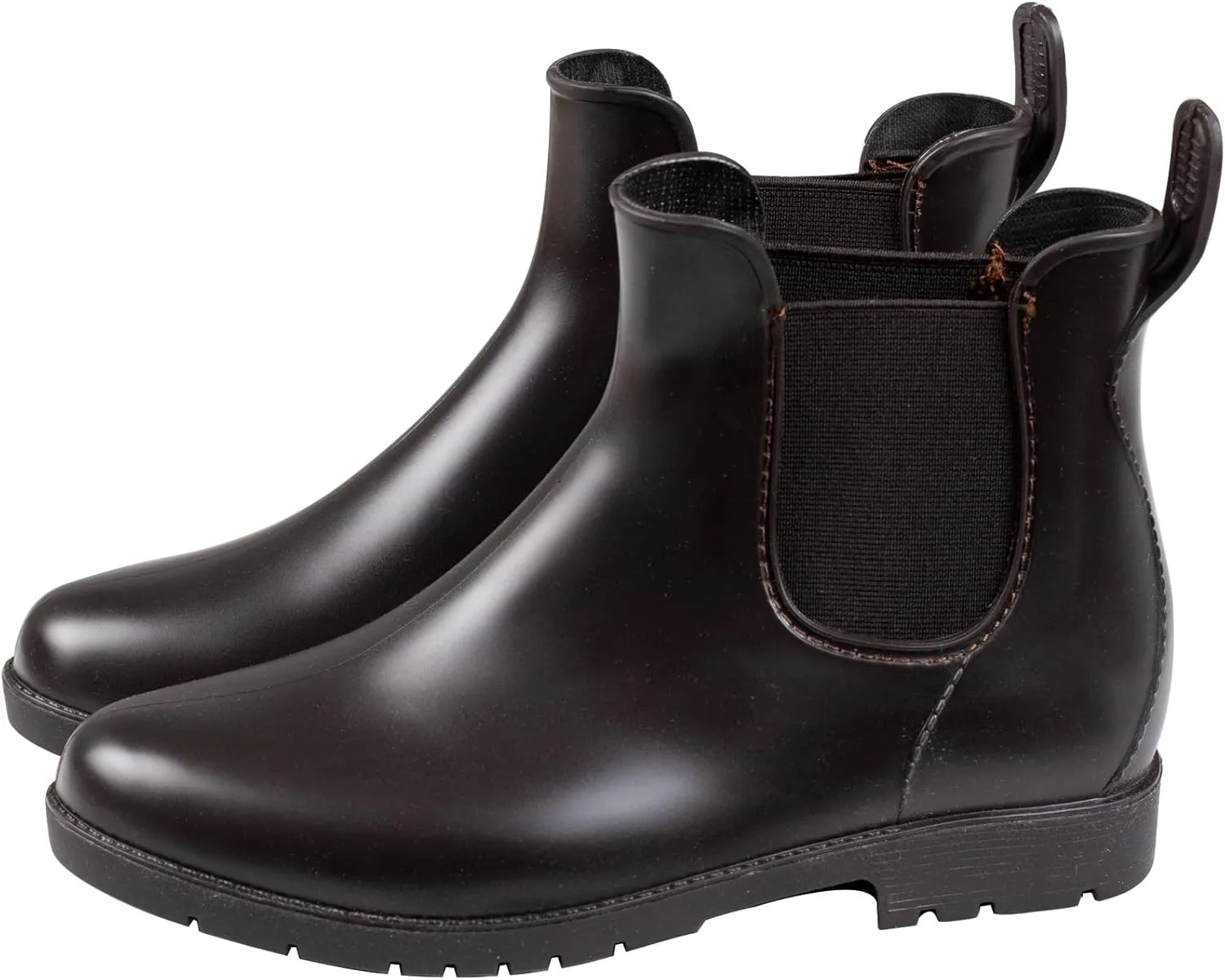 Chelsea Boots for Women Waterproof Rain Boots Slip On Flat Heel Chelsea Booties Outdoor Shoes Short Ankle Rainboots for Ladies