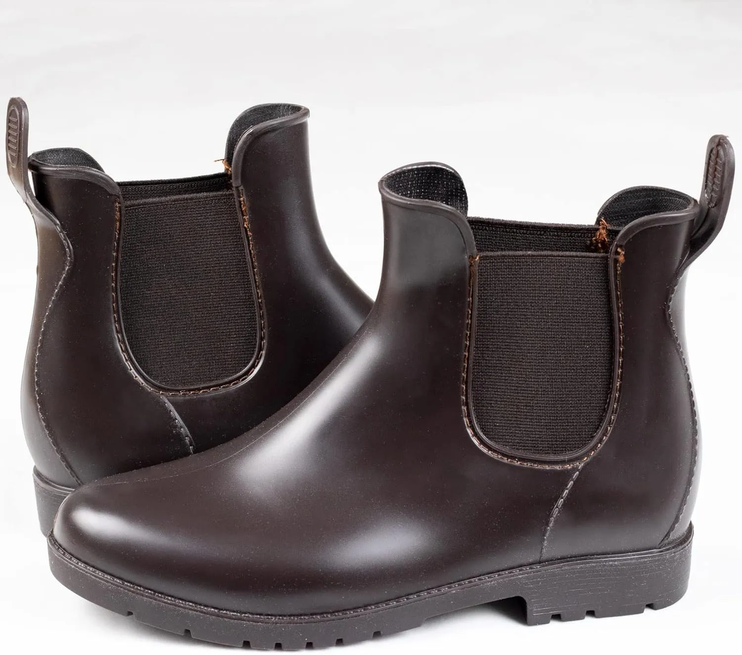 Chelsea Boots for Women Waterproof Rain Boots Slip On Flat Heel Chelsea Booties Outdoor Shoes Short Ankle Rainboots for Ladies