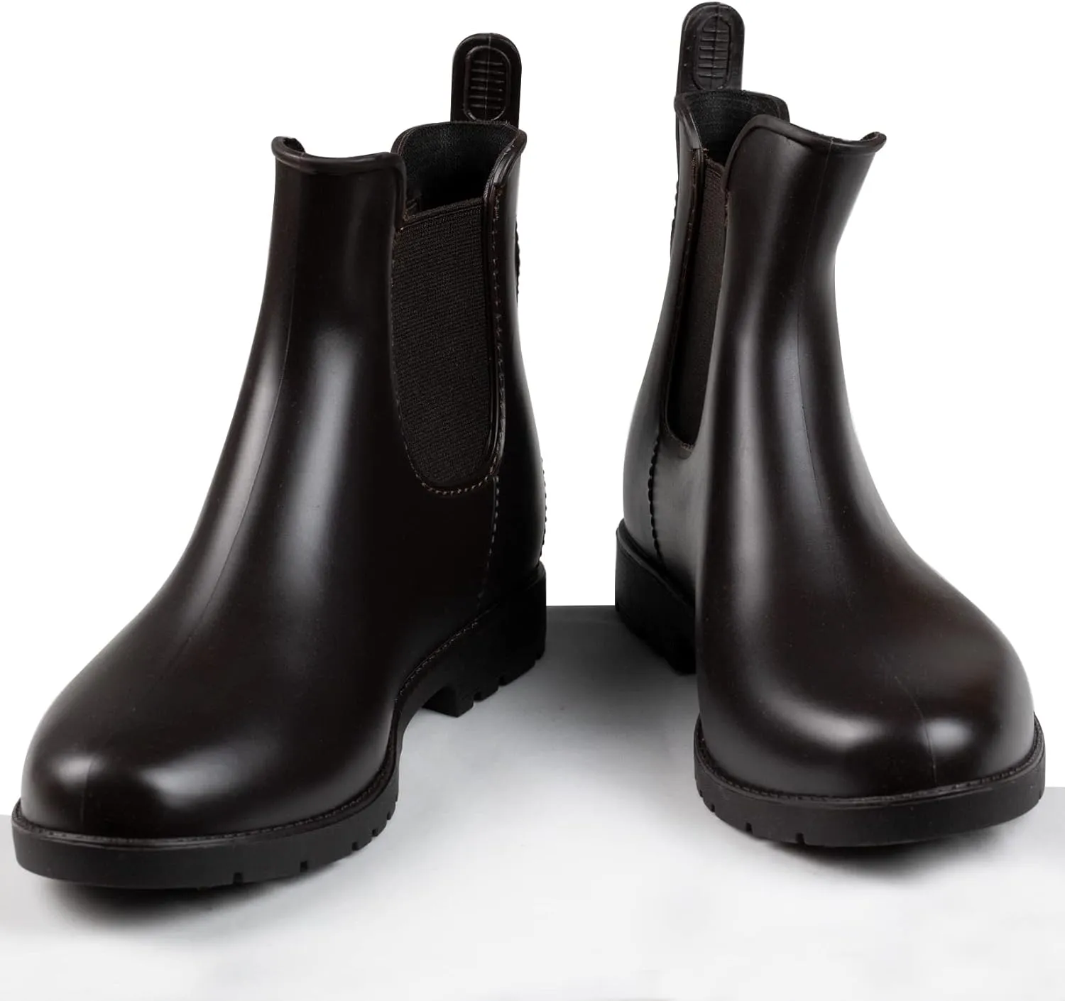 Chelsea Boots for Women Waterproof Rain Boots Slip On Flat Heel Chelsea Booties Outdoor Shoes Short Ankle Rainboots for Ladies