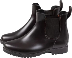 Chelsea Boots for Women Waterproof Rain Boots Slip On Flat Heel Chelsea Booties Outdoor Shoes Short Ankle Rainboots for Ladies
